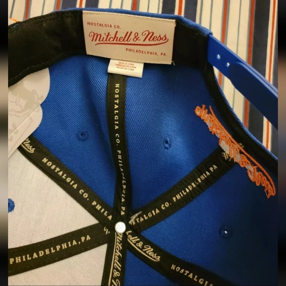 Mitchell & Ness FIRE! NWT! NBA Core Knicks 2-Tone Snapback Hat #JS19078. OS. - Picture 8 of 8